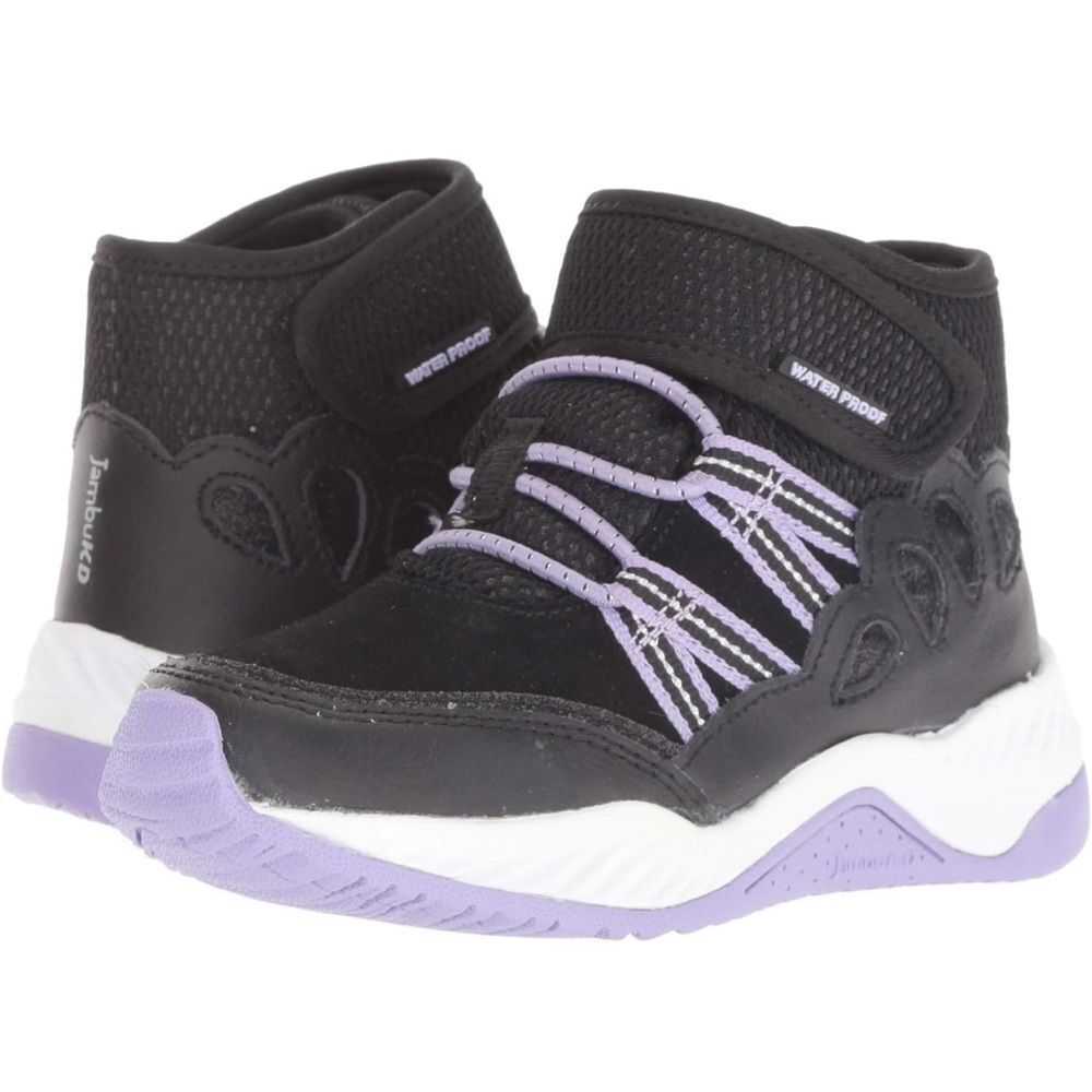 Jambu Willow Kids Black Lavender Glitter Sneaker Boots High Tops Girls 2